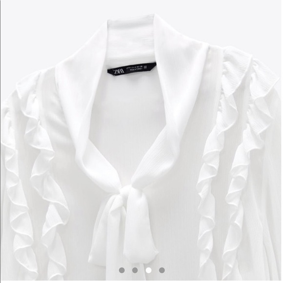 Tied ruffle blouse semi-sheer Zimmerman style - Picture 4 of 7